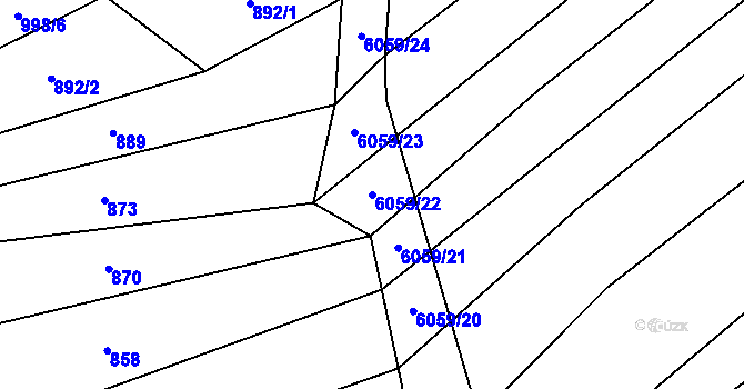Parcela st. 6059/22 v KÚ Pitín, Katastrální mapa