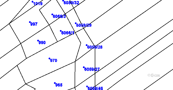 Parcela st. 6059/28 v KÚ Pitín, Katastrální mapa