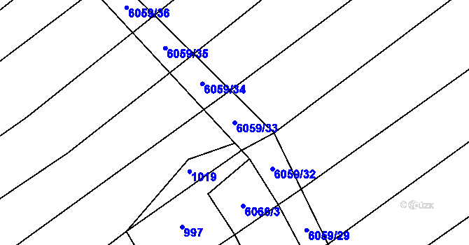 Parcela st. 6059/33 v KÚ Pitín, Katastrální mapa