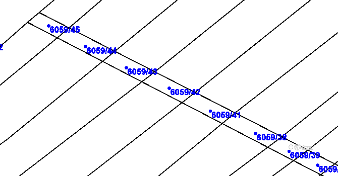 Parcela st. 6059/42 v KÚ Pitín, Katastrální mapa