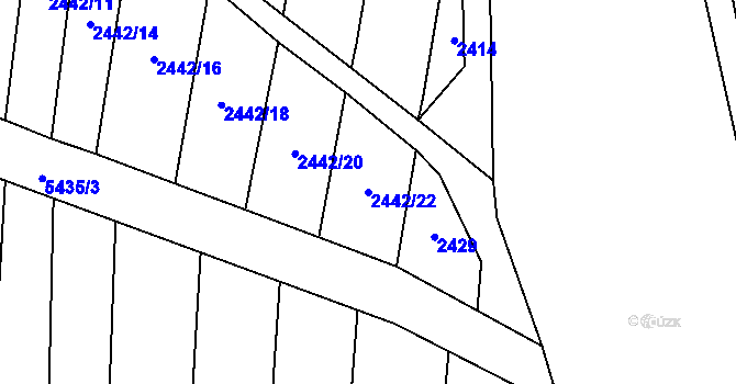 Parcela st. 2442/22 v KÚ Pitín, Katastrální mapa