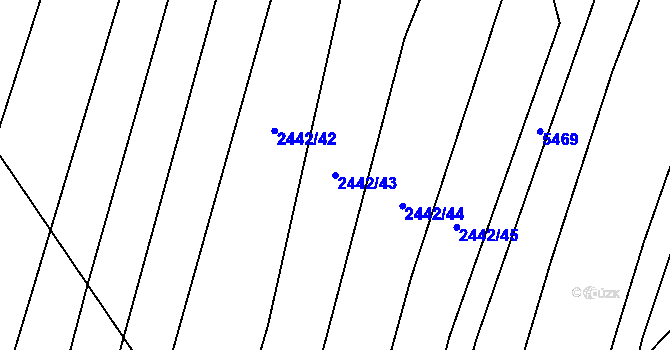Parcela st. 2442/43 v KÚ Pitín, Katastrální mapa