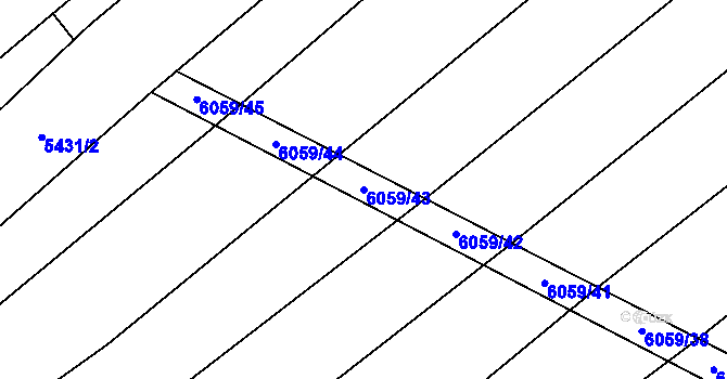 Parcela st. 6059/43 v KÚ Pitín, Katastrální mapa