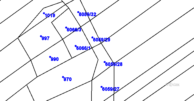 Parcela st. 6059/50 v KÚ Pitín, Katastrální mapa