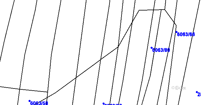Parcela st. 6063/34 v KÚ Pitín, Katastrální mapa