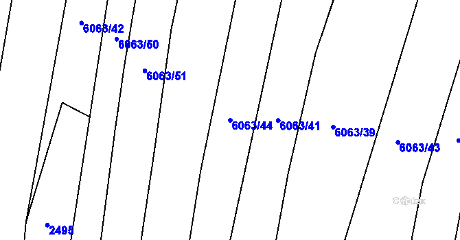 Parcela st. 6063/44 v KÚ Pitín, Katastrální mapa