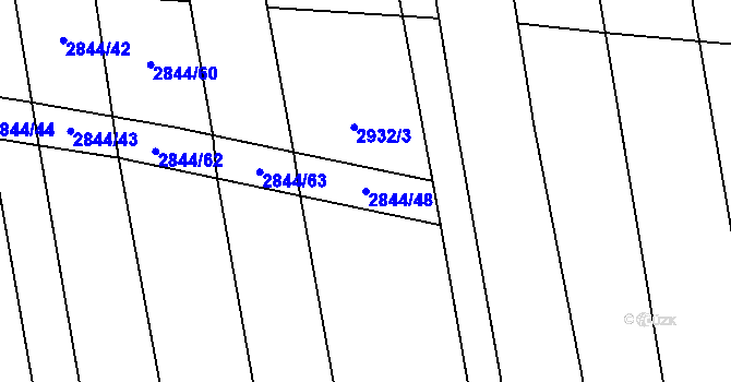 Parcela st. 2844/48 v KÚ Pitín, Katastrální mapa