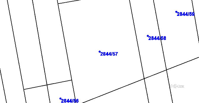 Parcela st. 2844/57 v KÚ Pitín, Katastrální mapa