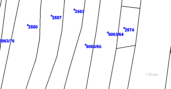 Parcela st. 6063/65 v KÚ Pitín, Katastrální mapa
