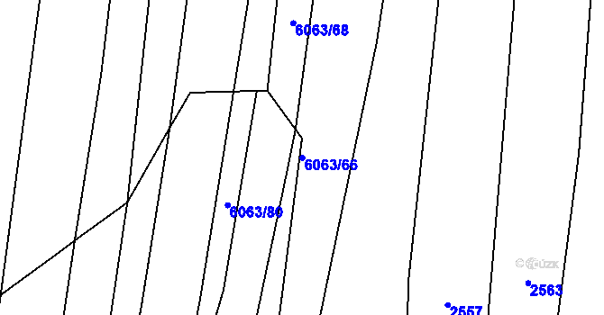 Parcela st. 6063/66 v KÚ Pitín, Katastrální mapa
