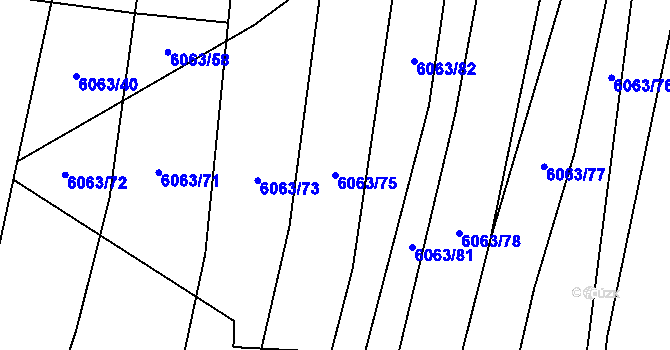 Parcela st. 6063/75 v KÚ Pitín, Katastrální mapa