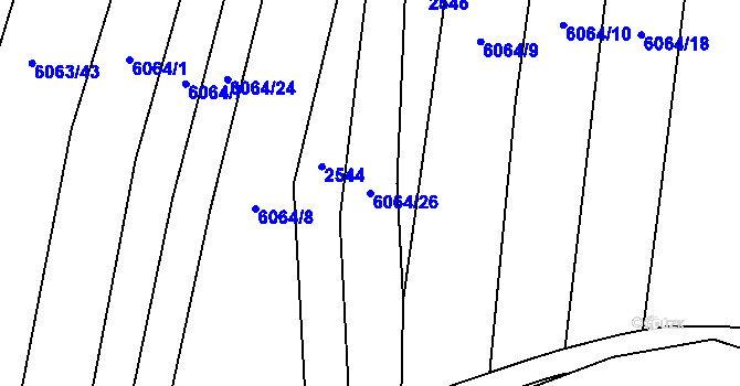 Parcela st. 6064/26 v KÚ Pitín, Katastrální mapa