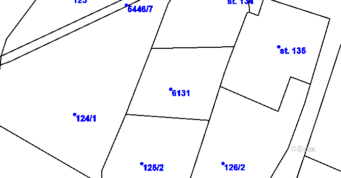 Parcela st. 6131 v KÚ Pitín, Katastrální mapa