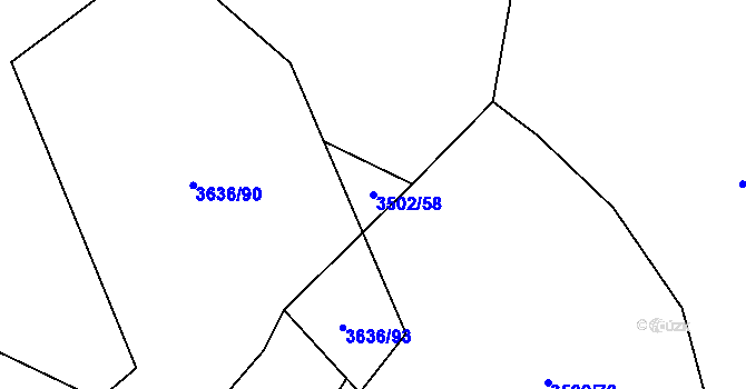 Parcela st. 3502/58 v KÚ Pitín, Katastrální mapa