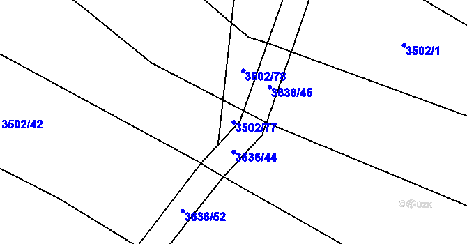 Parcela st. 3502/77 v KÚ Pitín, Katastrální mapa