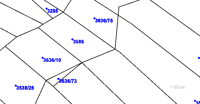 Parcela st. 3636/77 v KÚ Pitín, Katastrální mapa