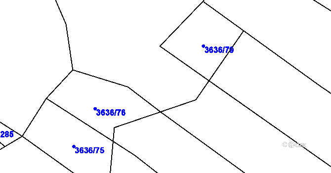 Parcela st. 3636/78 v KÚ Pitín, Katastrální mapa