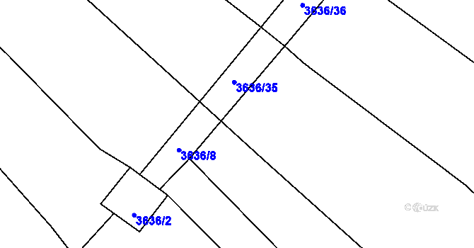 Parcela st. 3636/13 v KÚ Pitín, Katastrální mapa