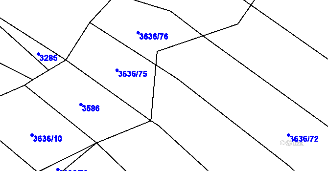Parcela st. 3636/55 v KÚ Pitín, Katastrální mapa