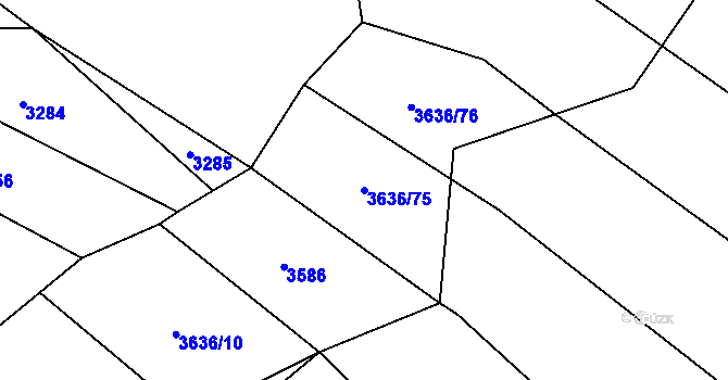 Parcela st. 3636/75 v KÚ Pitín, Katastrální mapa