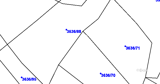 Parcela st. 3636/86 v KÚ Pitín, Katastrální mapa