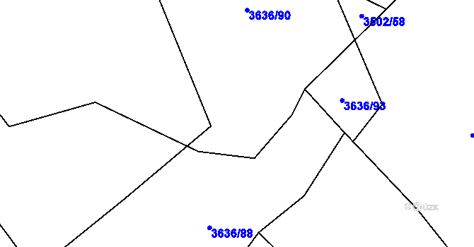 Parcela st. 3636/91 v KÚ Pitín, Katastrální mapa