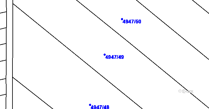 Parcela st. 4947/49 v KÚ Pitín, Katastrální mapa