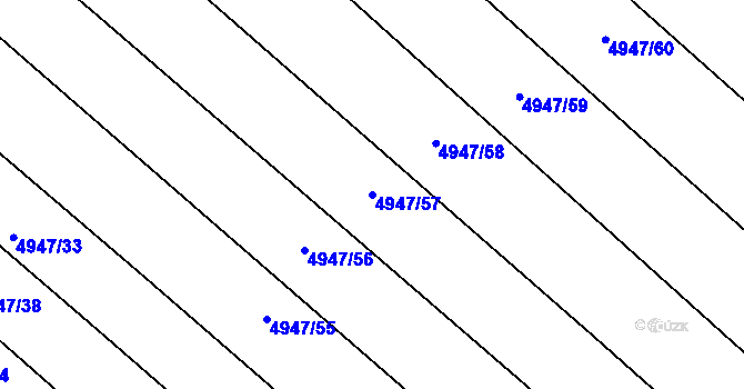 Parcela st. 4947/57 v KÚ Pitín, Katastrální mapa