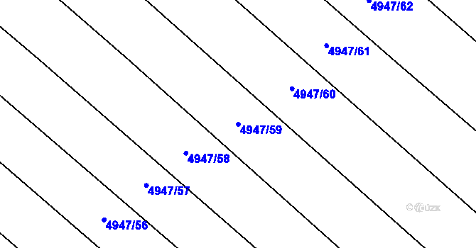 Parcela st. 4947/59 v KÚ Pitín, Katastrální mapa