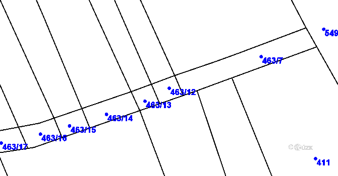 Parcela st. 463/12 v KÚ Pitín, Katastrální mapa
