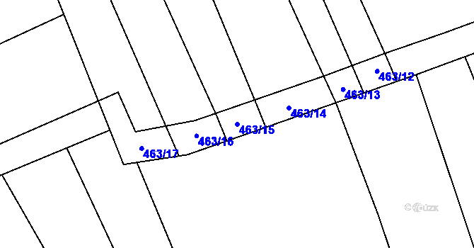 Parcela st. 463/15 v KÚ Pitín, Katastrální mapa