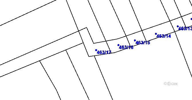 Parcela st. 463/17 v KÚ Pitín, Katastrální mapa