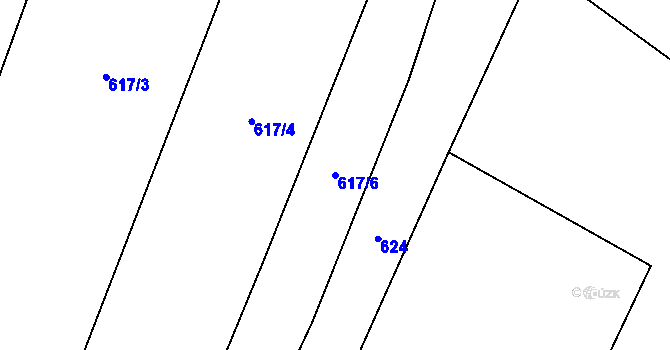 Parcela st. 617/6 v KÚ Pitín, Katastrální mapa