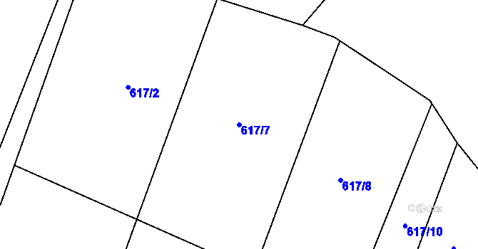 Parcela st. 617/7 v KÚ Pitín, Katastrální mapa