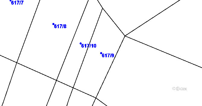 Parcela st. 617/9 v KÚ Pitín, Katastrální mapa