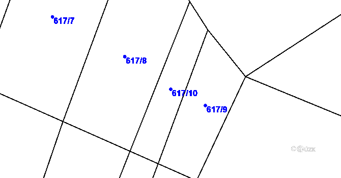 Parcela st. 617/10 v KÚ Pitín, Katastrální mapa