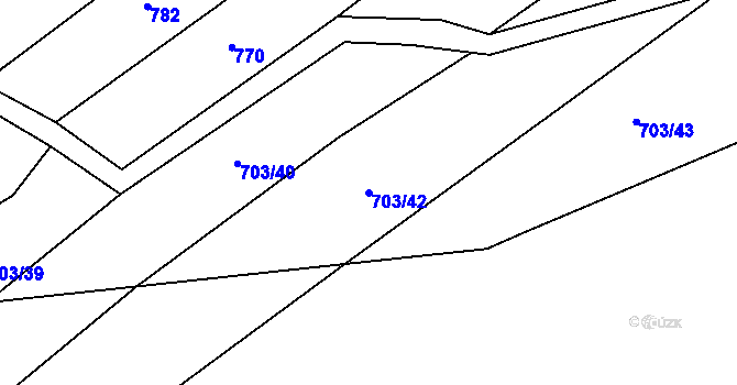Parcela st. 703/42 v KÚ Pitín, Katastrální mapa