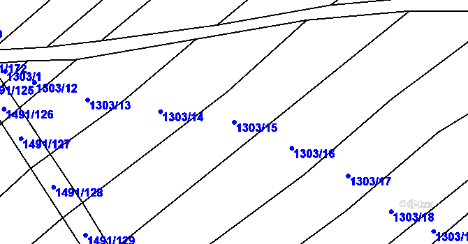 Parcela st. 1303/15 v KÚ Pitín, Katastrální mapa