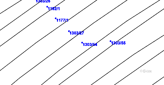 Parcela st. 1303/54 v KÚ Pitín, Katastrální mapa