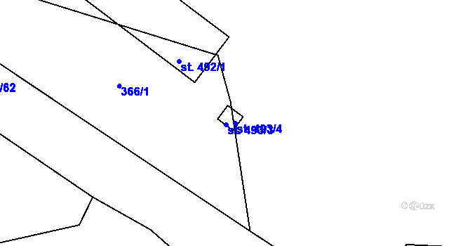 Parcela st. 493/4 v KÚ Pitín, Katastrální mapa