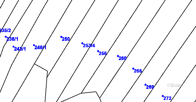 Parcela st. 256 v KÚ Pitín, Katastrální mapa