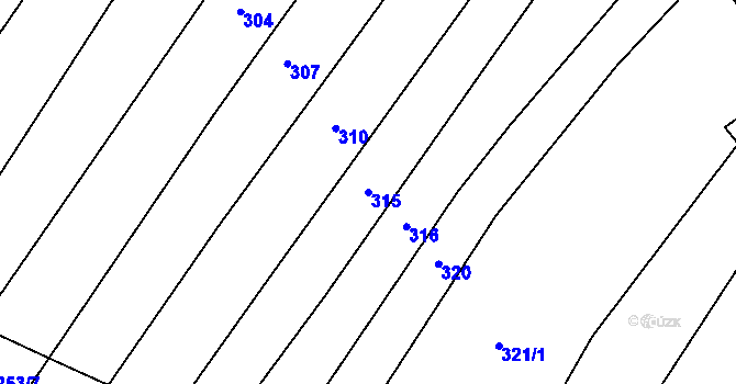 Parcela st. 315 v KÚ Pitín, Katastrální mapa