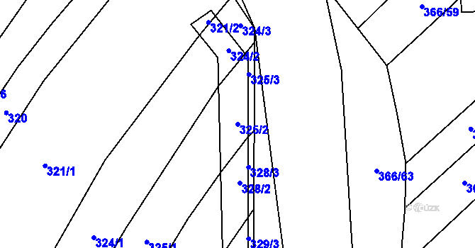 Parcela st. 325/2 v KÚ Pitín, Katastrální mapa