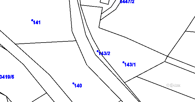 Parcela st. 143/2 v KÚ Pitín, Katastrální mapa