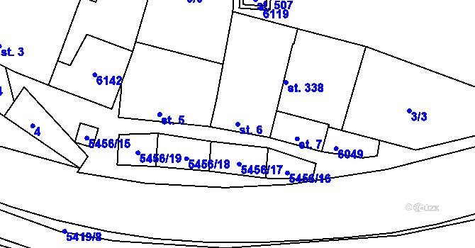 Parcela st. 6 v KÚ Pitín, Katastrální mapa