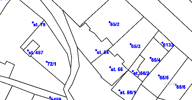 Parcela st. 54 v KÚ Pitín, Katastrální mapa