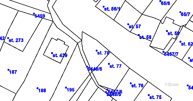 Parcela st. 78 v KÚ Pitín, Katastrální mapa