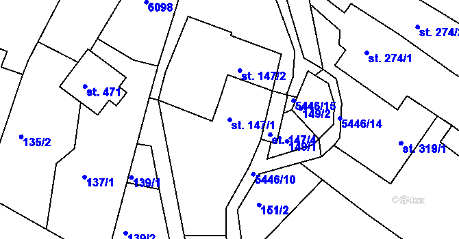 Parcela st. 147/1 v KÚ Pitín, Katastrální mapa