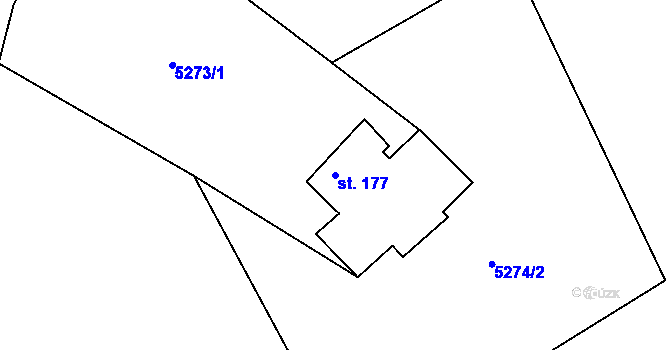 Parcela st. 177 v KÚ Pitín, Katastrální mapa