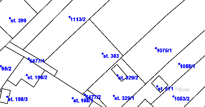 Parcela st. 383 v KÚ Pitín, Katastrální mapa
